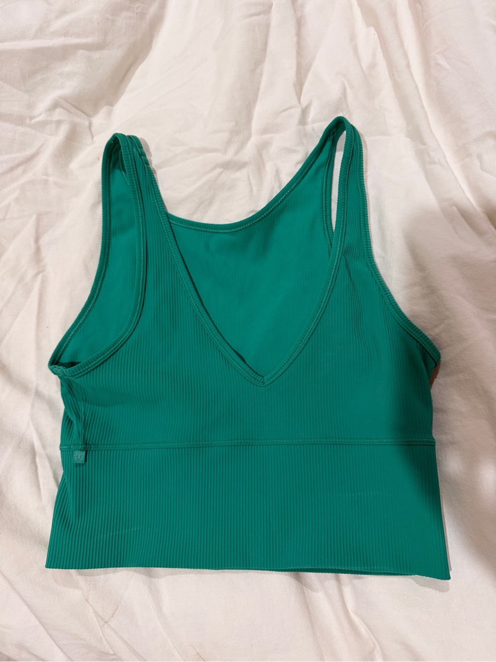 lululemon athletica Teal Ribbed V-Neck Tank